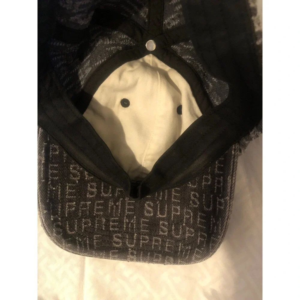 Supreme needle punch 6-Panel gray Hat Denim Cap